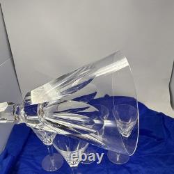Waterford Ireland Clear Crystal Sheila Cut Glass Water Wine Goblets 7 Set of 5