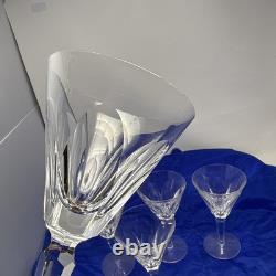 Waterford Ireland Clear Crystal Sheila Cut Glass Water Wine Goblets 7 Set of 5