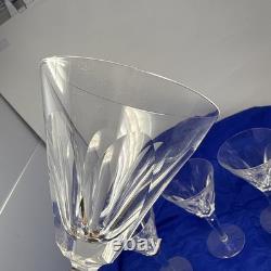 Waterford Ireland Clear Crystal Sheila Cut Glass Water Wine Goblets 7 Set of 5