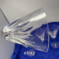 Waterford Ireland Clear Crystal Sheila Cut Glass Water Wine Goblets 7 Set of 5