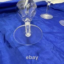 Waterford Ireland Clear Crystal Sheila Cut Glass Water Wine Goblets 7 Set of 5