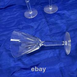 Waterford Ireland Clear Crystal Sheila Cut Glass Water Wine Goblets 7 Set of 5