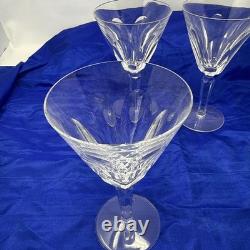 Waterford Ireland Clear Crystal Sheila Cut Glass Water Wine Goblets 7 Set of 5