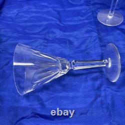 Waterford Ireland Clear Crystal Sheila Cut Glass Water Wine Goblets 7 Set of 5