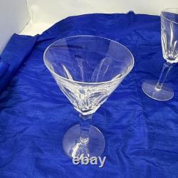Waterford Ireland Clear Crystal Sheila Cut Glass Water Wine Goblets 7 Set of 5