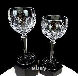 Waterford Ireland Signed Ashling 2 Pc 7 3/8 Crystal Cut Wine Hocks 1968-2017