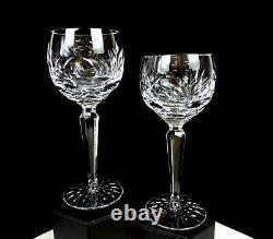 Waterford Ireland Signed Ashling 2 Pc 7 3/8 Crystal Cut Wine Hocks 1968-2017