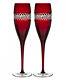 Waterford John Rocha Champagne Flute Pair RED CUT Cased Crystal 40008456 New