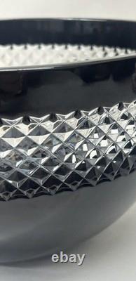 Waterford John Rocha Cut Glass Black Bowl Cased Crystal 8