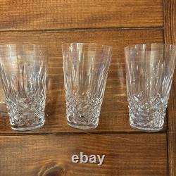 Waterford Kenmare Cut Crystal 10 Oz Flat Tumbler Juice Glass Ireland Set of 3