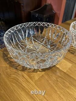 Waterford Large Cut Crystal Round Bowl, 10 Diameter, 3 7/8 High, Over 6 Lbs