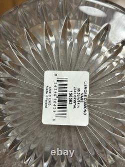 Waterford Lismore Crystal Cut Glass Vase Diamond Pattern Clear with Box, 14 inch