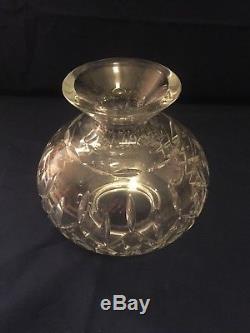 Waterford Lismore Crystal Glass Hurricane Electric Lamp with Shade Cut 2 Pc