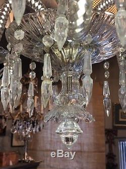 Waterford Mid Century Cut Crystal 6 Light Entry Dinning Room Chandelier