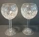 Waterford Pallas Crystal Glass PAIR Wine Goblet Cut Glass 7.25 FREE SHIPPING