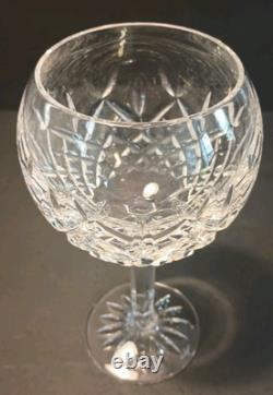Waterford Pallas Crystal Glass PAIR Wine Goblet Cut Glass 7.25 FREE SHIPPING