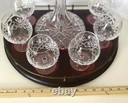 Waterford Rare Signed Nocturne Cut Crystal Ship's Decanter Set Brandy Glasses