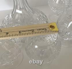 Waterford Rare Signed Nocturne Cut Crystal Ship's Decanter Set Brandy Glasses