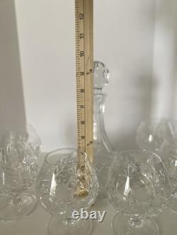 Waterford Rare Signed Nocturne Cut Crystal Ship's Decanter Set Brandy Glasses