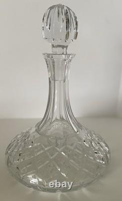 Waterford Rare Signed Nocturne Cut Crystal Ship's Decanter Set Brandy Glasses