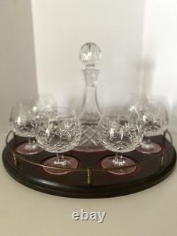 Waterford Rare Signed Nocturne Cut Crystal Ship's Decanter Set Brandy Glasses
