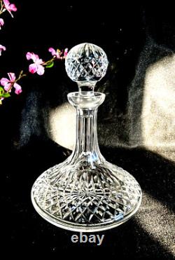 Waterford Style Cut Glass Crystal Decanter with Stopper 10 tall