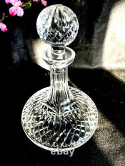 Waterford Style Cut Glass Crystal Decanter with Stopper 10 tall