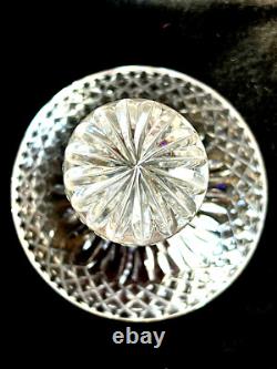 Waterford Style Cut Glass Crystal Decanter with Stopper 10 tall