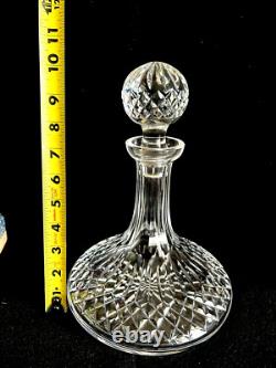 Waterford Style Cut Glass Crystal Decanter with Stopper 10 tall