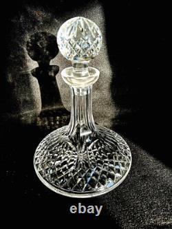 Waterford Style Cut Glass Crystal Decanter with Stopper 10 tall