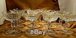 Waterford Tramore Pattern Irish Cut Crystal Set Of 12 Sherbet Champagne Glasses