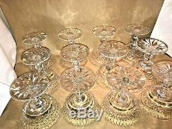 Waterford Tramore Pattern Irish Cut Crystal Set Of 12 Sherbet Champagne Glasses