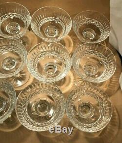 Waterford Tramore Pattern Irish Cut Crystal Set Of 12 Sherbet Champagne Glasses