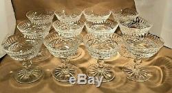 Waterford Tramore Pattern Irish Cut Crystal Set Of 12 Sherbet Champagne Glasses