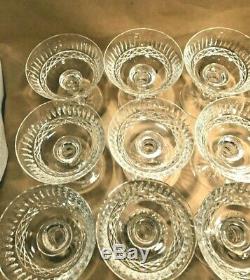 Waterford Tramore Pattern Irish Cut Crystal Set Of 12 Sherbet Champagne Glasses