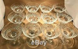 Waterford Tramore Pattern Irish Cut Crystal Set Of 12 Sherbet Champagne Glasses