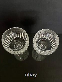 Waterford cut crystal hock wine glasses Eileen pattern Ireland beautiful pair