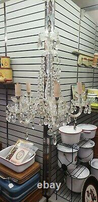 Waterford style Crystal 5 Arm Chandelier cut crystal glass lots of real crystals