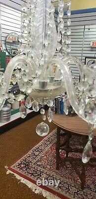 Waterford style Crystal 5 Arm Chandelier cut crystal glass lots of real crystals