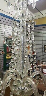 Waterford style Crystal 5 Arm Chandelier cut crystal glass lots of real crystals