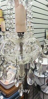 Waterford style Crystal 5 Arm Chandelier cut crystal glass lots of real crystals