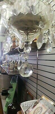Waterford style Crystal 5 Arm Chandelier cut crystal glass lots of real crystals
