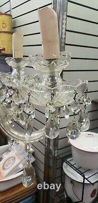 Waterford style Crystal 5 Arm Chandelier cut crystal glass lots of real crystals