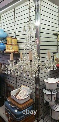 Waterford style Crystal 5 Arm Chandelier cut crystal glass lots of real crystals