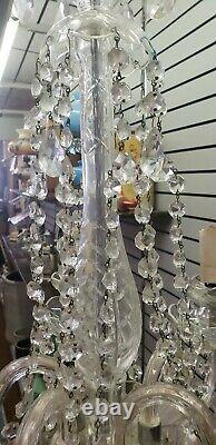 Waterford style Crystal 5 Arm Chandelier cut crystal glass lots of real crystals