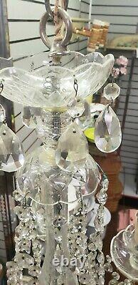 Waterford style Crystal 5 Arm Chandelier cut crystal glass lots of real crystals