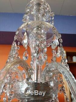 Waterford style Crystal 6 Arm Chandelier cut crystal glass lots of real crystals