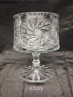 Waterford style Cut Crystal Pedestal Compote Candy Dish 6.4lbs 9.25 inch #4344