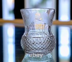 Whiskey Glass Thistle (Cut) by Edinburgh Crystal Signed