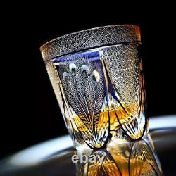 Whiskey Glasses for Scotch, Bourbon, Liquor Cocktail Crystal Glasses Purple 12oz